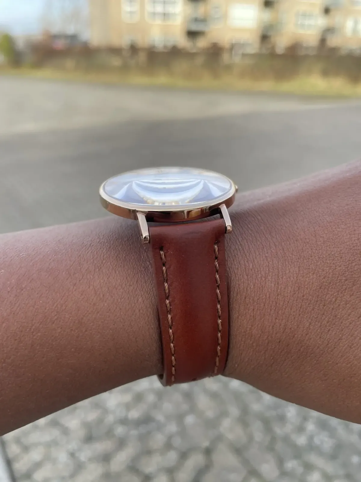 FABER-TIME DAME UR ROSE GOLD M/HVID URSKIVE + CAMEL REM F612