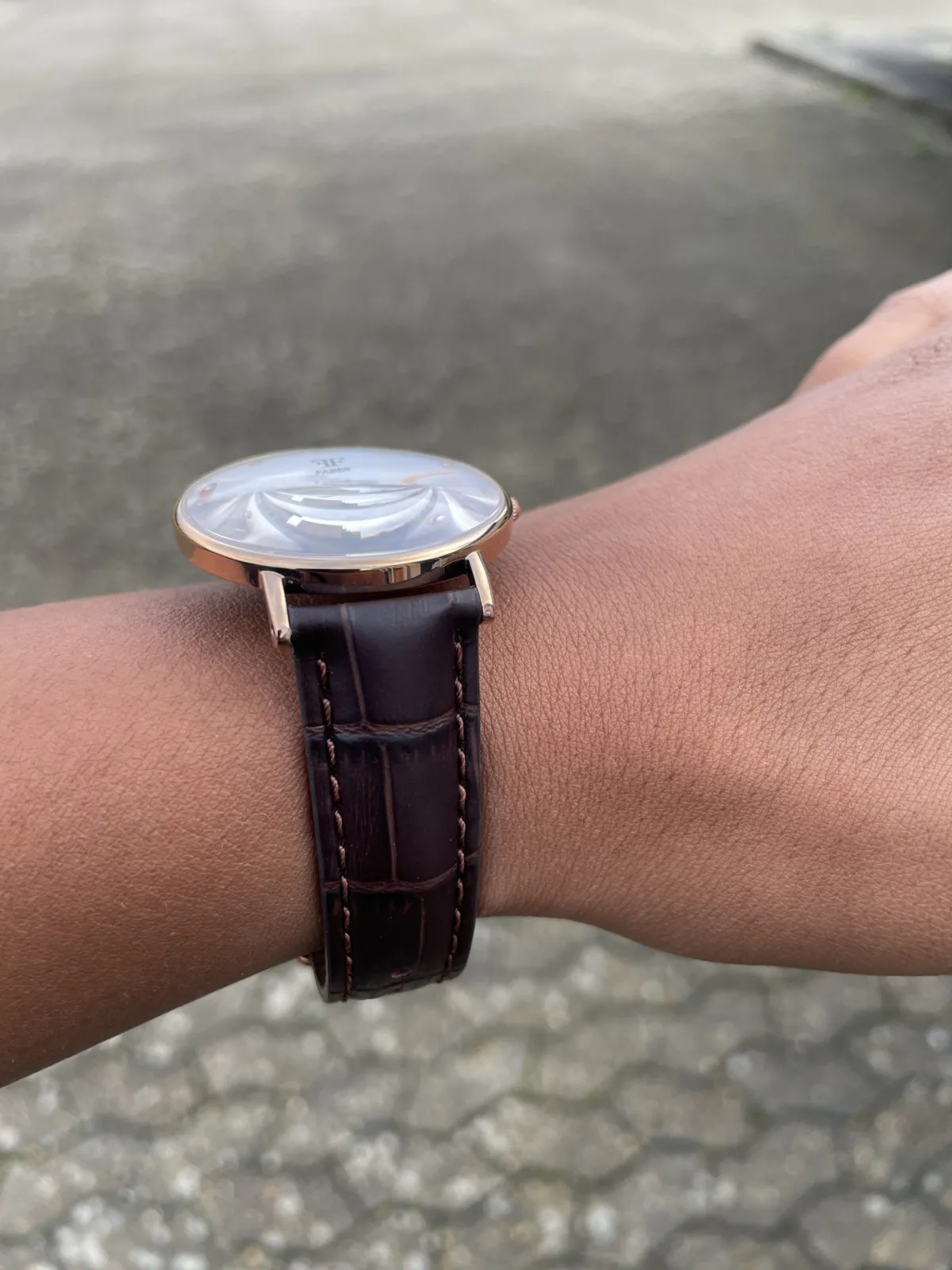 FABER-TIME DAME UR ROSE GOLD M/STEN. VÆLG REM F310/F311/F312/F313/F314/F315/F316/F317