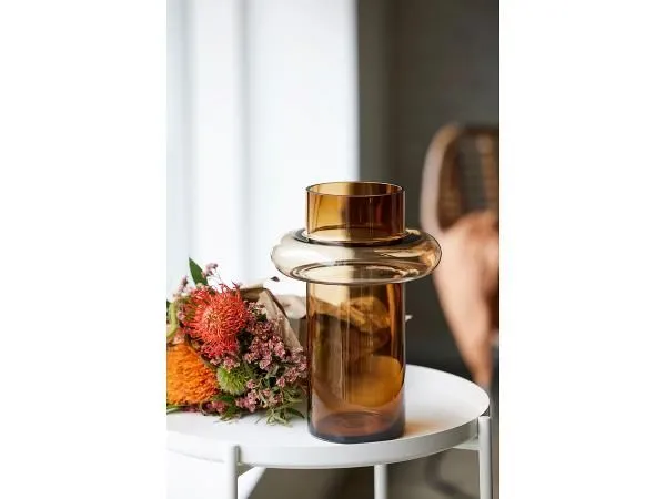LYNGBY GLAS - Tube vase M - Smoke/Amber