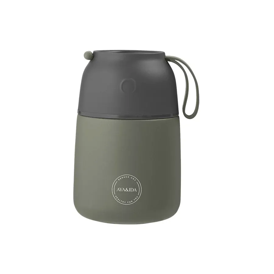AYA&IDA Madbeholder/lunch box 500 ml, Tropical Green/Dark Grey