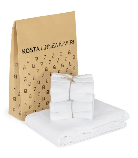 KOSTA LINNEWAFVERI Eliza Dug med 12 servietter - hvid